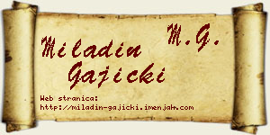 Miladin Gajicki vizit kartica